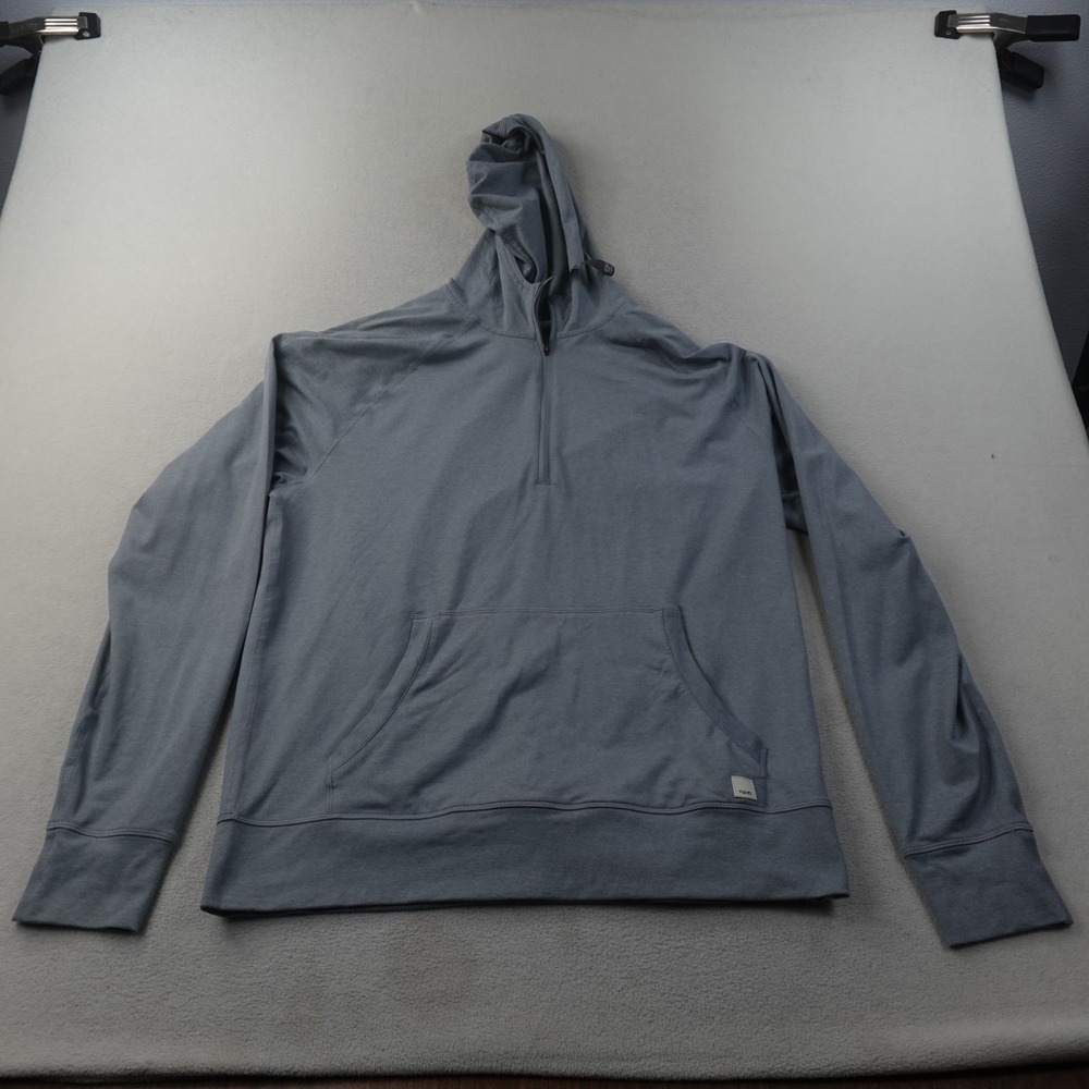 Vuori Ponto Performance Half Zip Hoodie Mens M Gray DreamKnit V244 Pullover